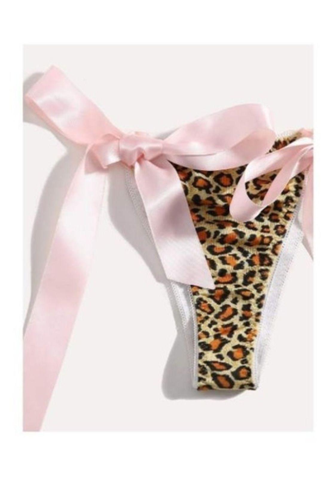 Set Lencería Sexy Leopardo Mujer Cadenas-2