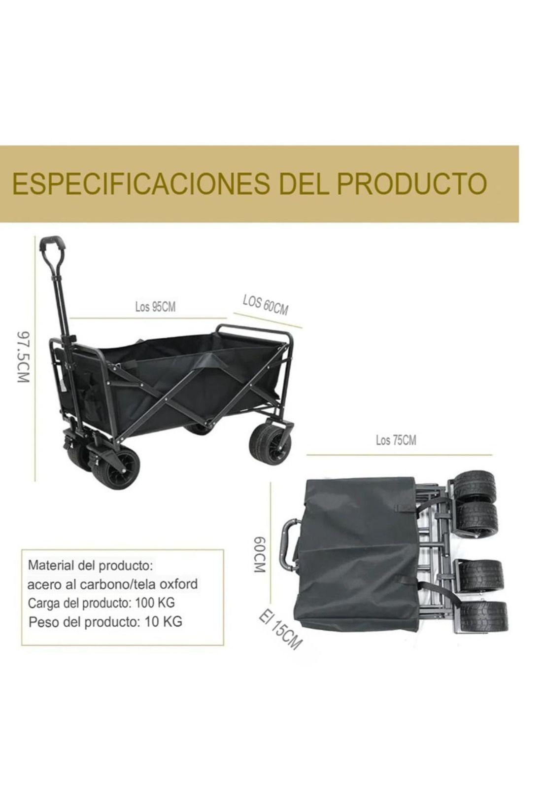 Carrito de Compras Plegable 8” - Ideal para Camping y Viajes-2