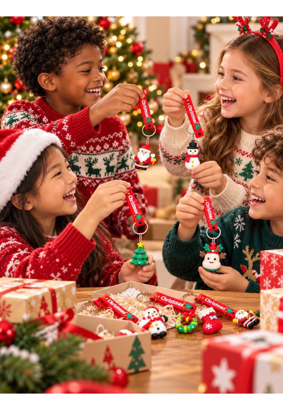 Pack 6 Llaveros Navideños Regalo Navidad Decorativos-3