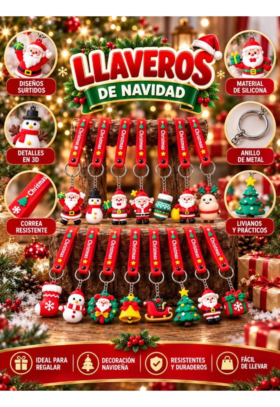Pack 6 Llaveros Navideños Regalo Navidad Decorativos-6