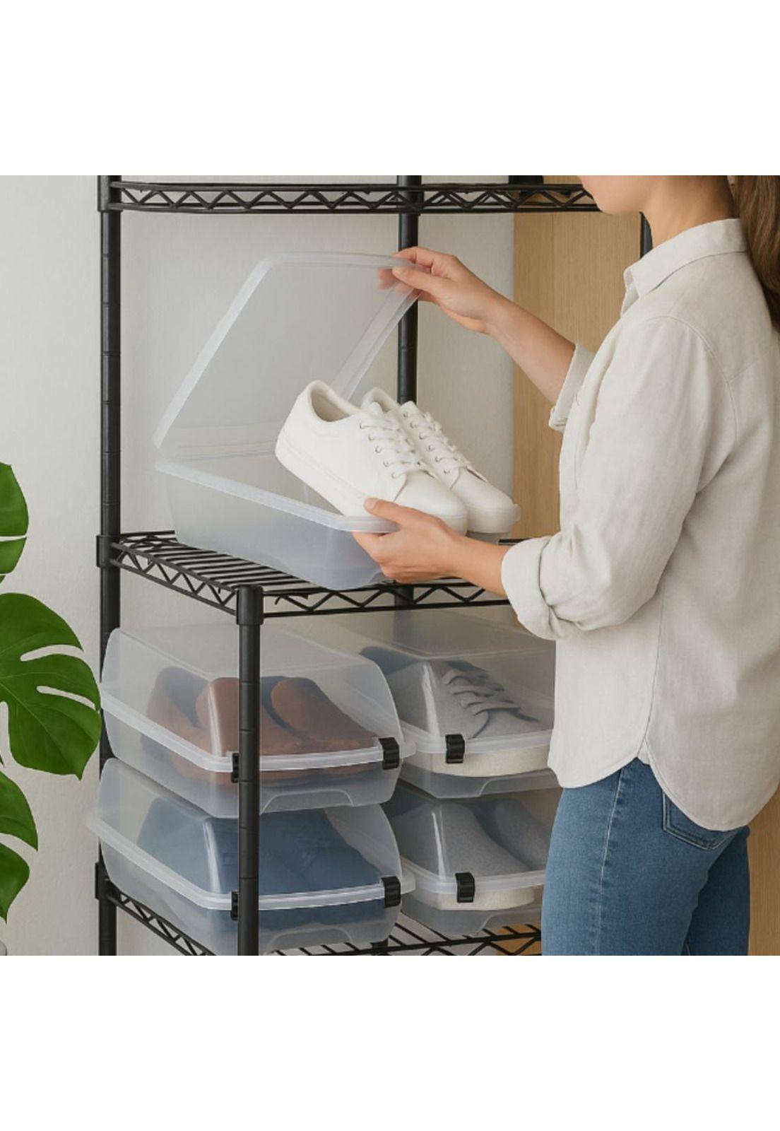 Caja Organizadora de Zapatillas Stack Pro Blanca Plastart-5