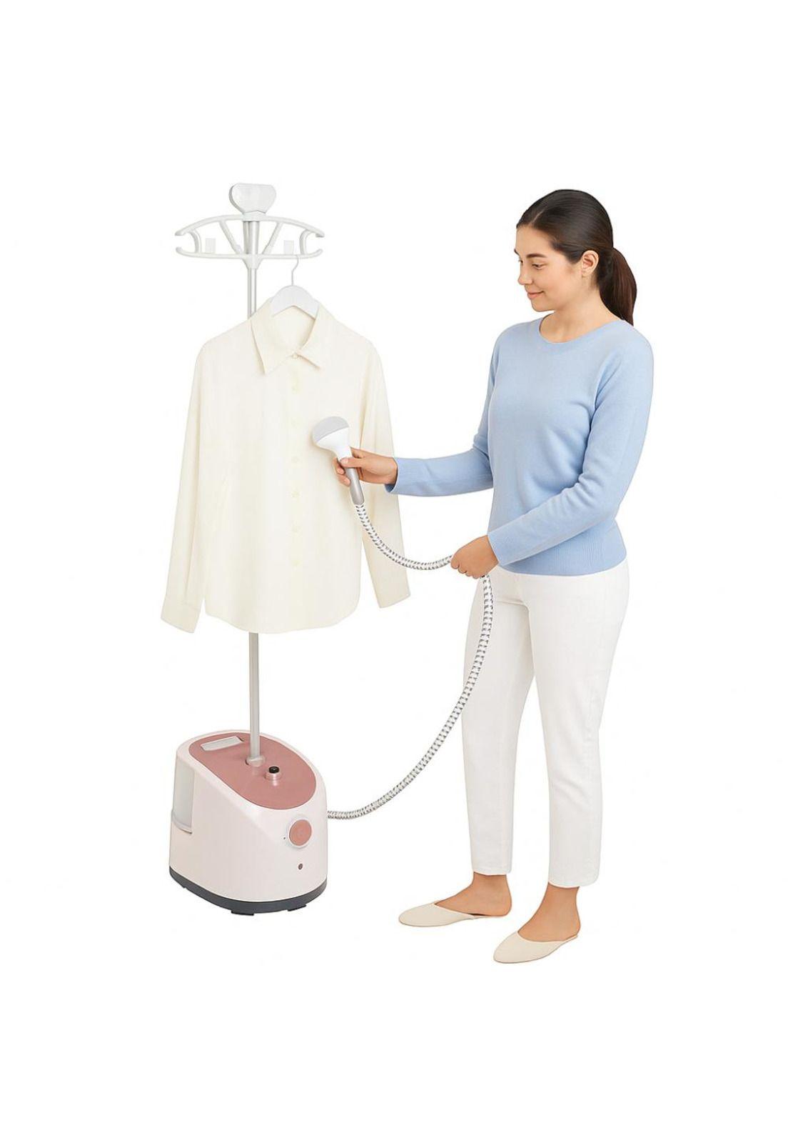 Plancha A Vapor Vertical 2 En 1 De Pie Con Soporte Y Ruedas-4