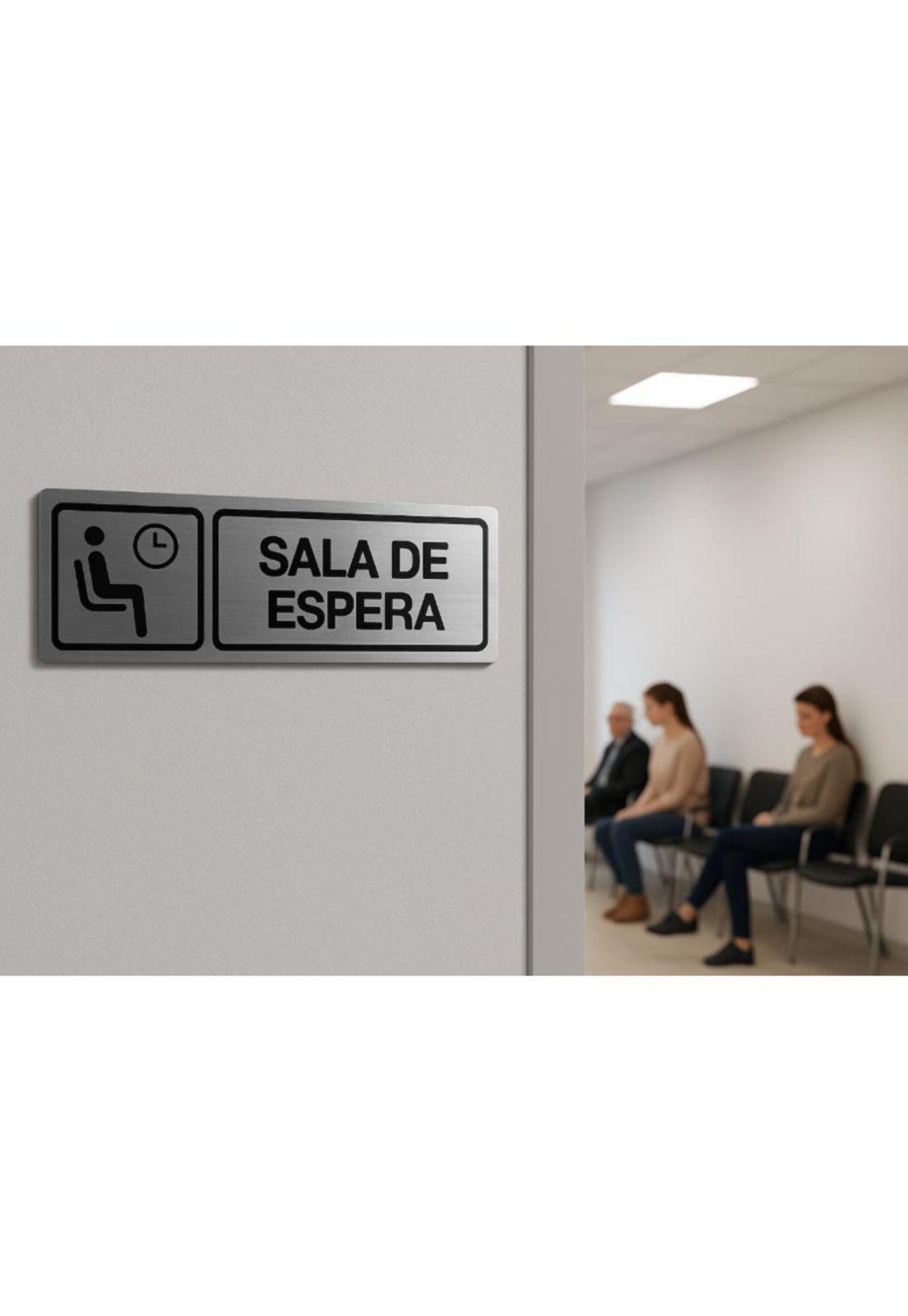 Señalética Sala De Espera Metálico Adhesivo Alta Adherencia-1