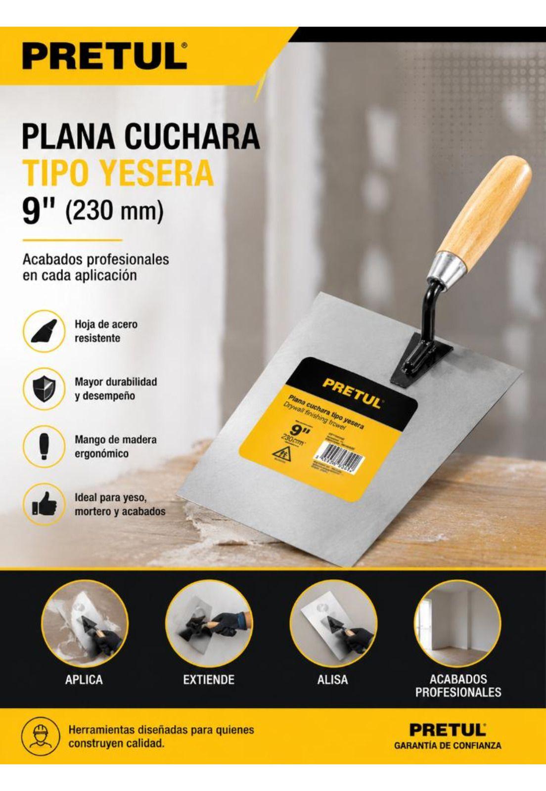 Plana Cuchara 9 Tipo Yesera Pretul Ct-9yp-2