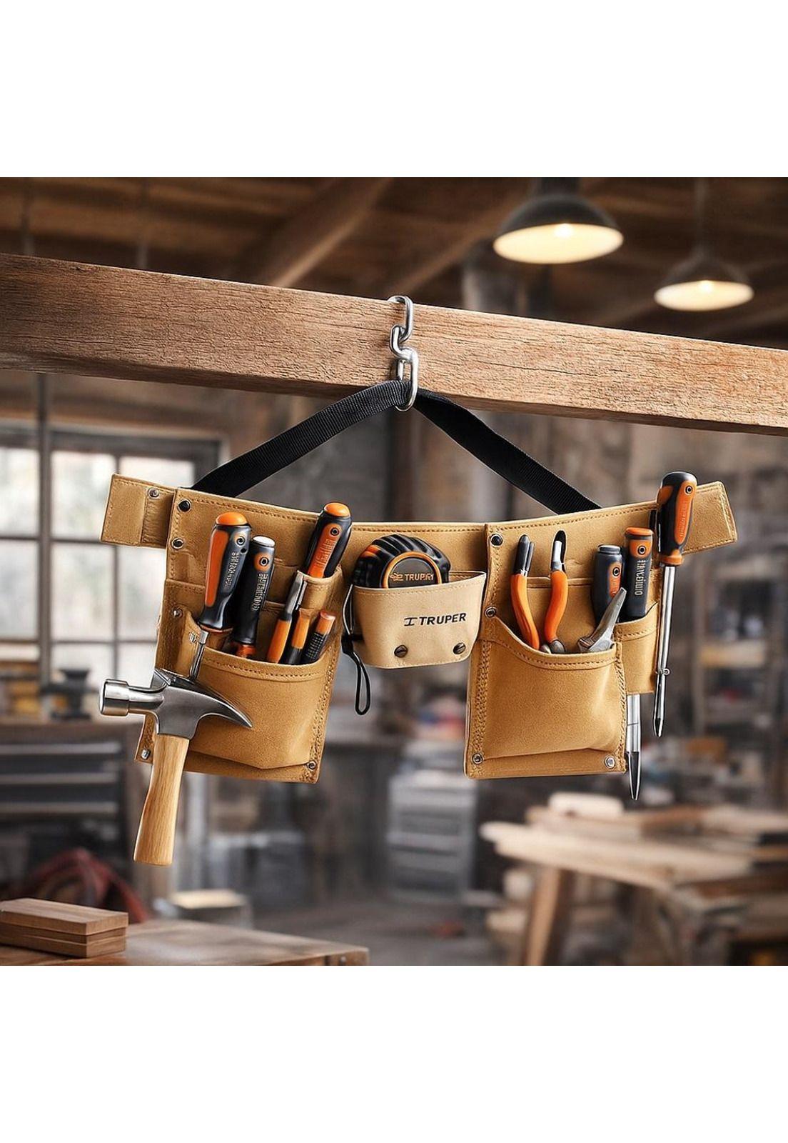 Coleto Porta Herramienta Carnaza C/cinturon 13 Com. Truper-2