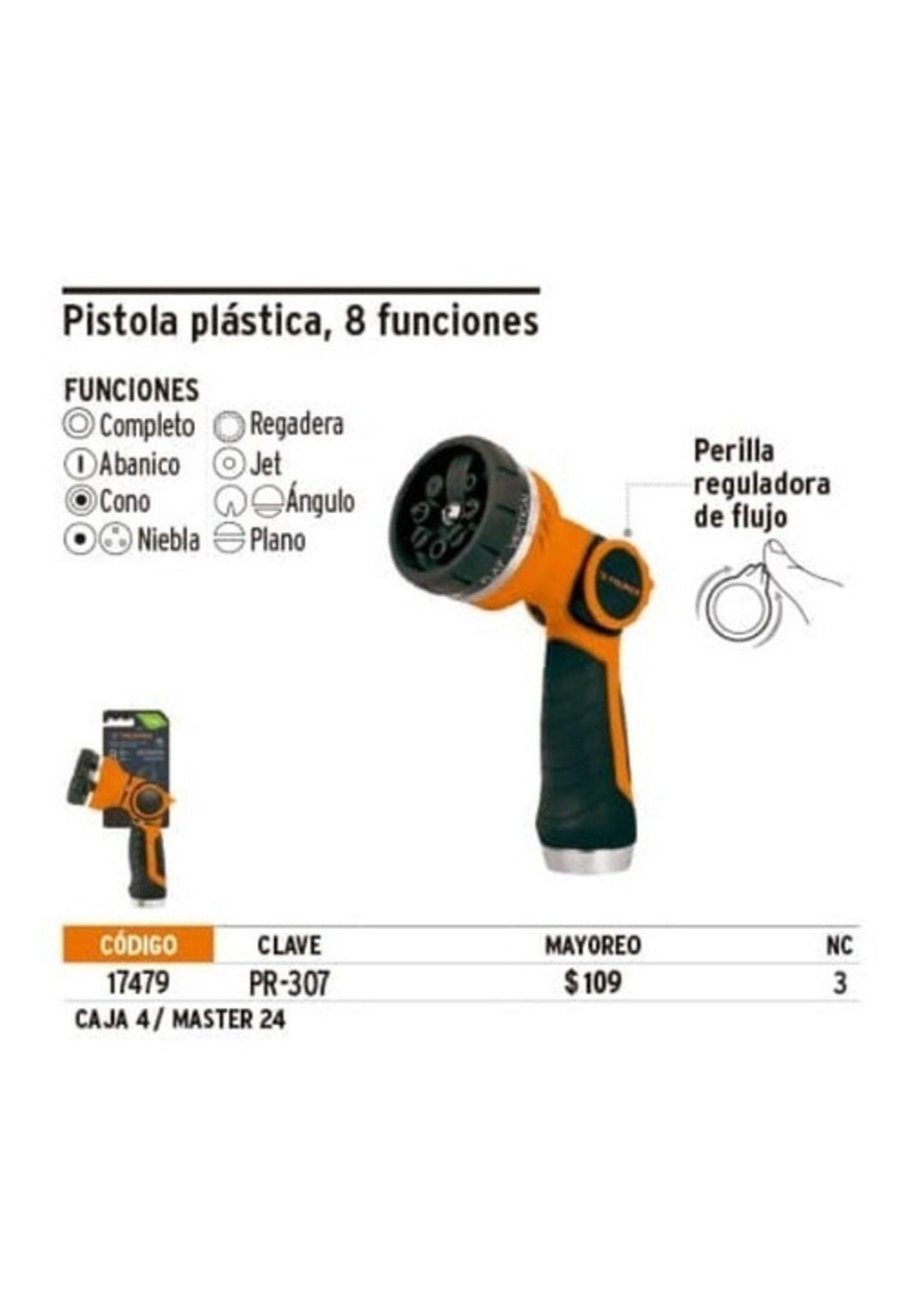 Pistola Para Riego, Plástica, 8 Funciones Truper-2