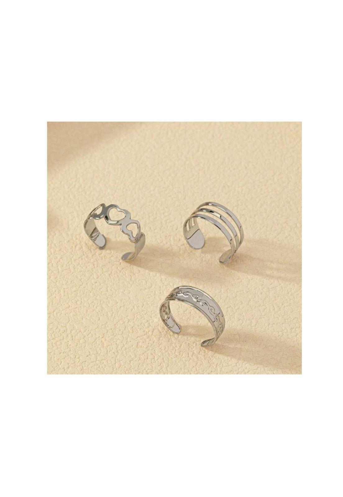 Set 3 Anillos Ajustables De Pies Dedos  dorados-3