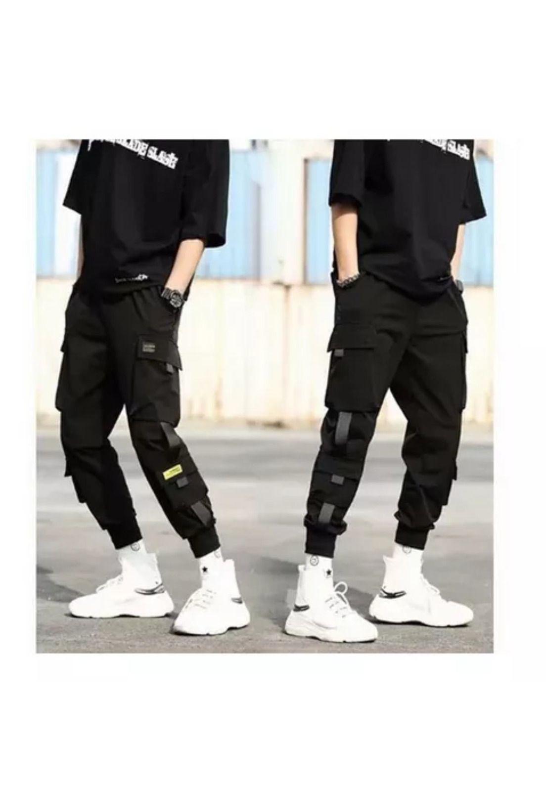 Pantalón Multibolsillos Cargo Estilo Hip Hop Para Hombre-3