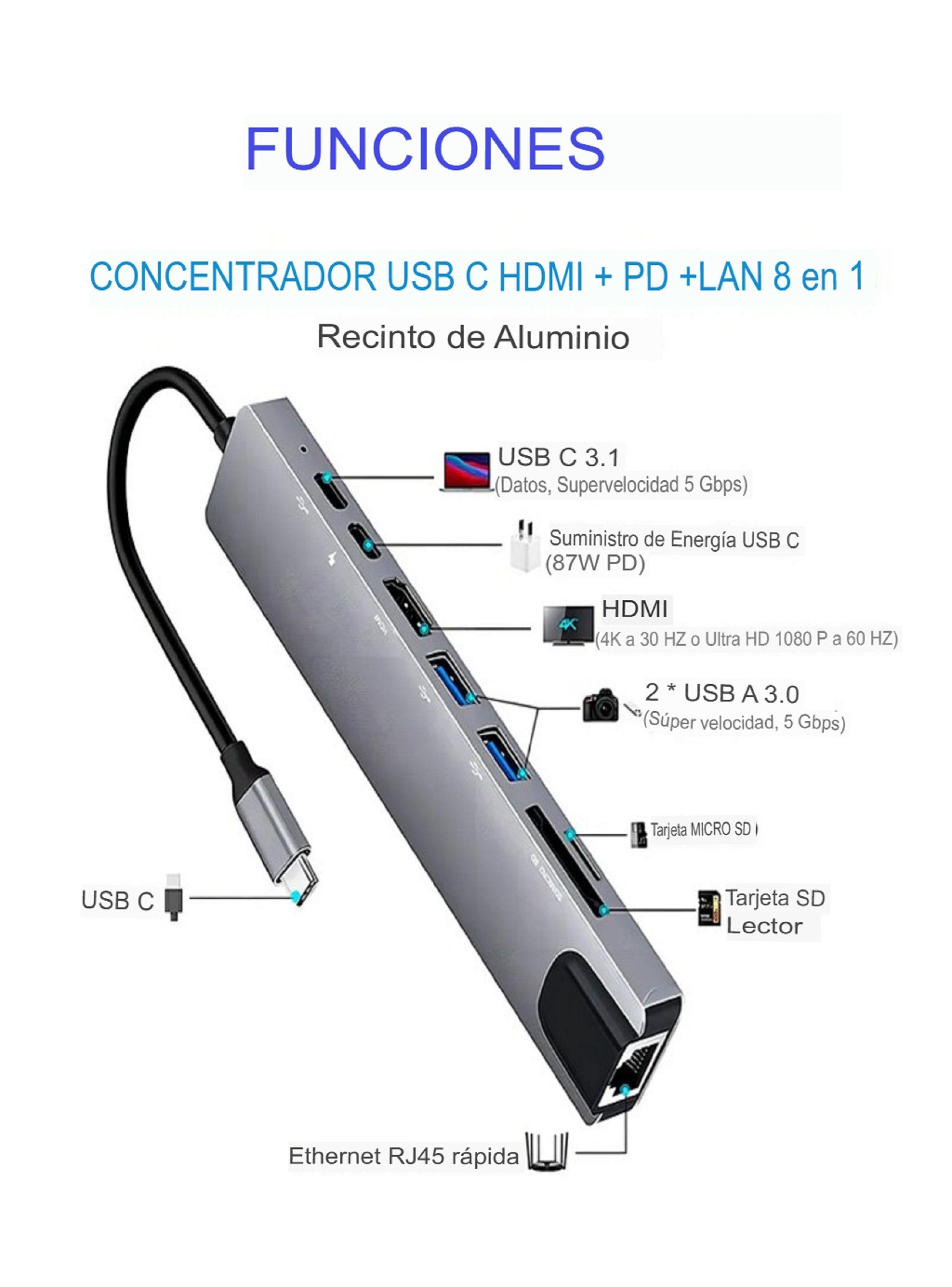 Adaptador Hub Para Macbook Air M1 M2 8 En 1 Usb-c Hdmi 4k-3