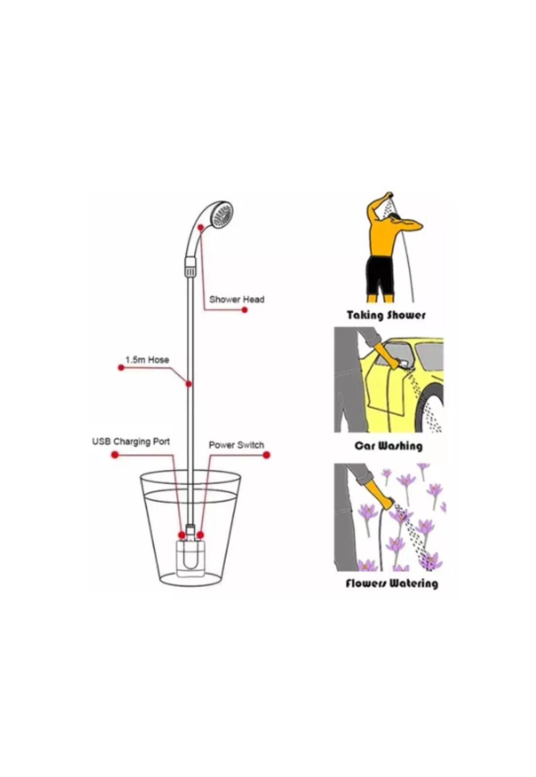 Ducha Regadera Portátil Recargable Para Exteriores Camping-7
