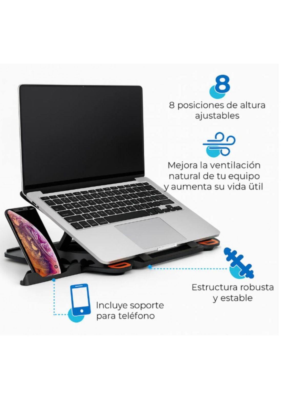 Base multifuncional para Portátil y Celular Color Negro-2