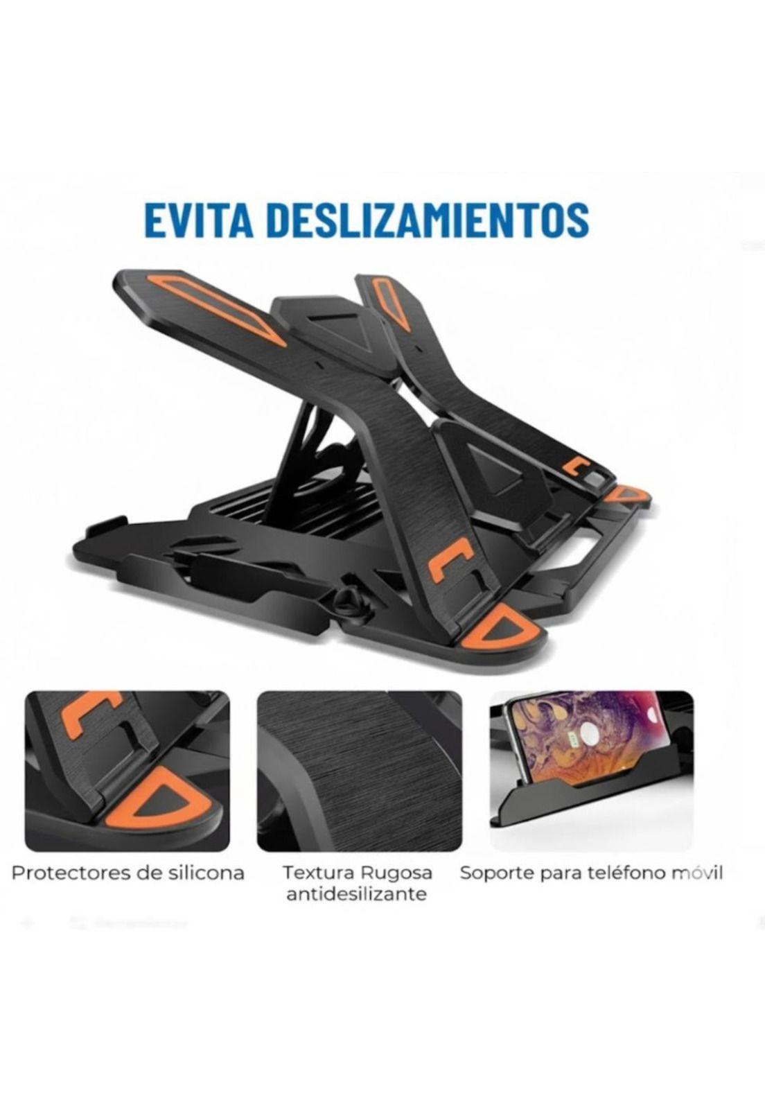 Base multifuncional para Portátil y Celular Color Negro-4
