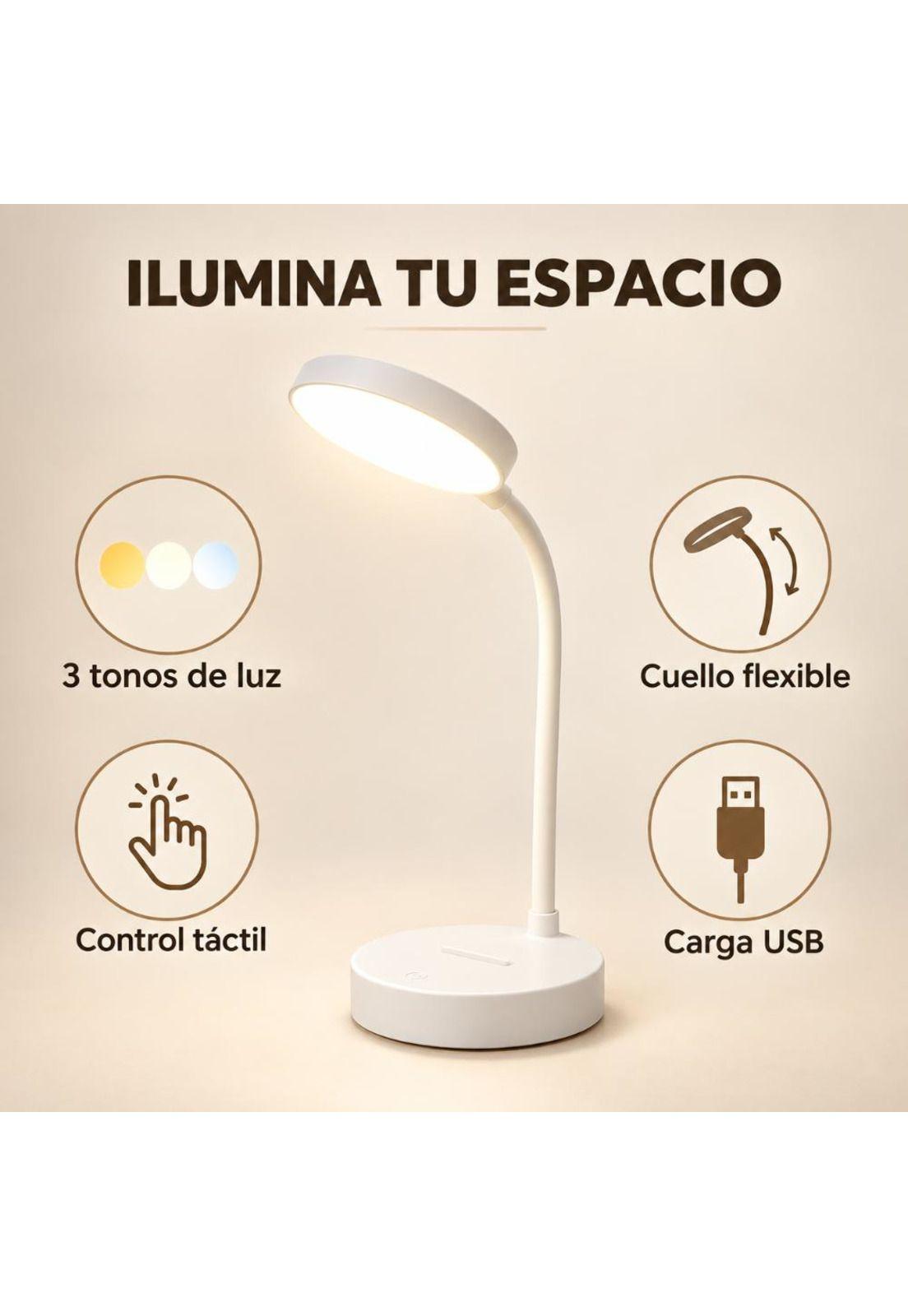 Lámpara de Mesa LED Táctil Flexible Recargable USB Estudio-2