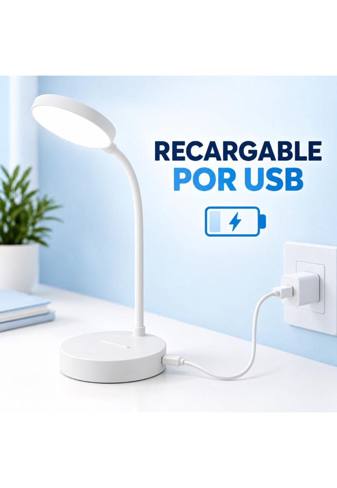 Lámpara de Mesa LED Táctil Flexible Recargable USB Estudio-6