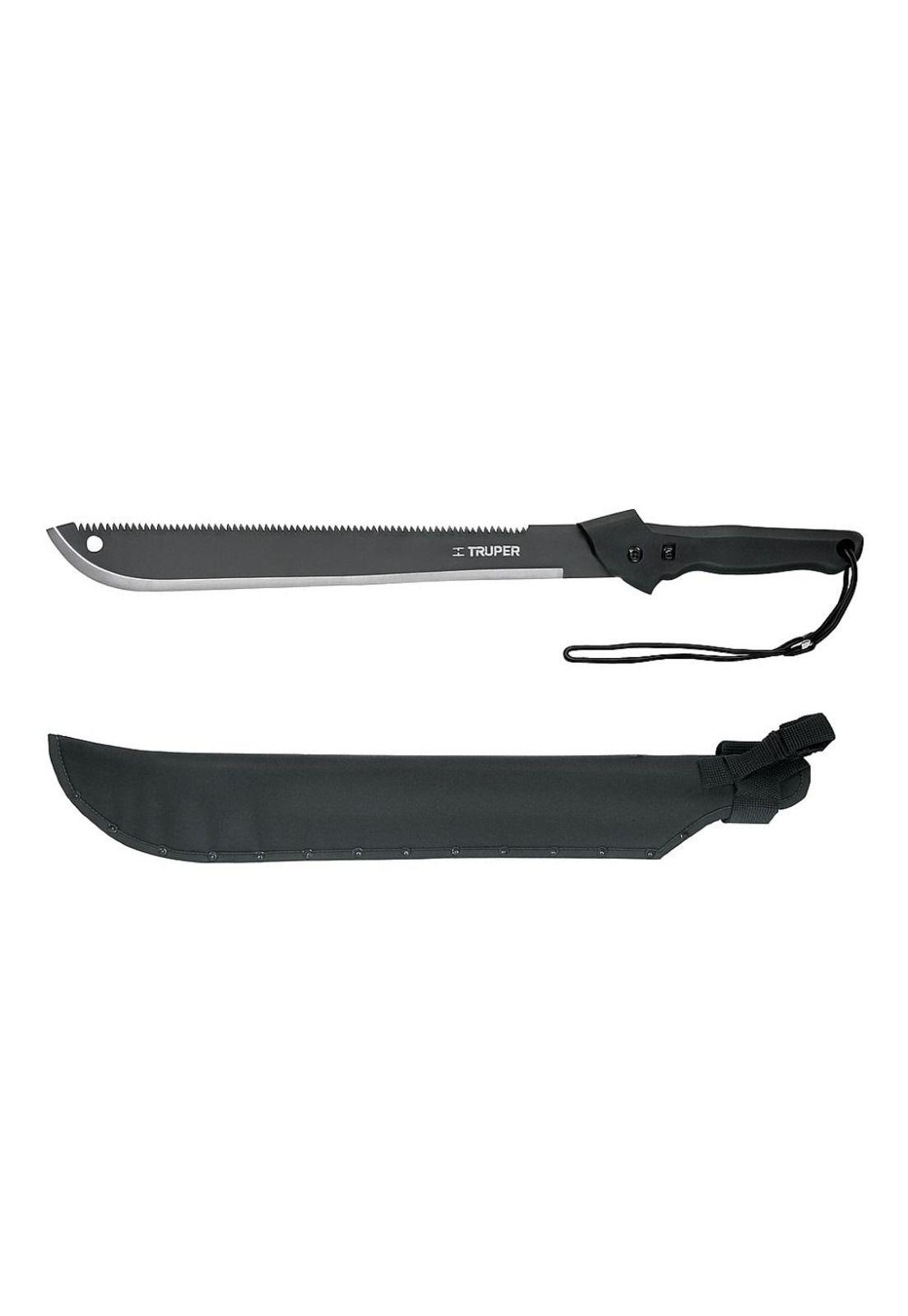Machete Doble Filo 18 Cacha Bimaterial, Con Funda, Truper-2