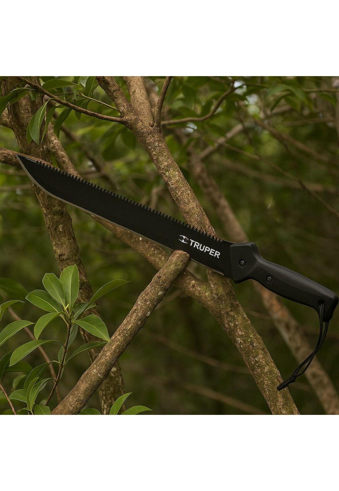 Machete Doble Filo 18 Cacha Bimaterial, Con Funda, Truper-4
