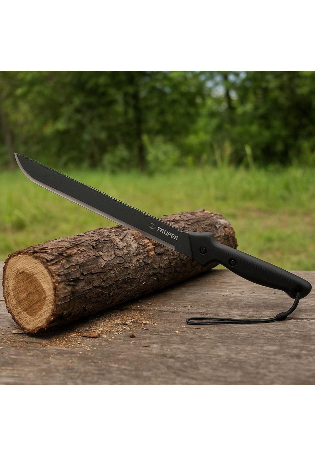 Machete Doble Filo 18 Cacha Bimaterial, Con Funda, Truper-5