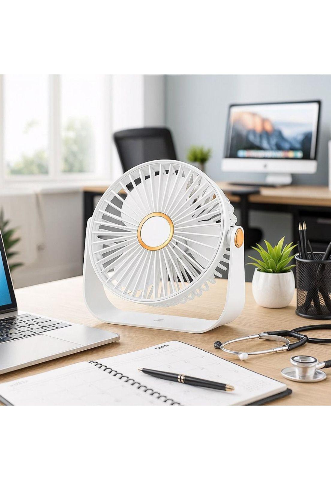 Ventilador de Escritorio Portátil USB con Luz Recargable 17 cm-5