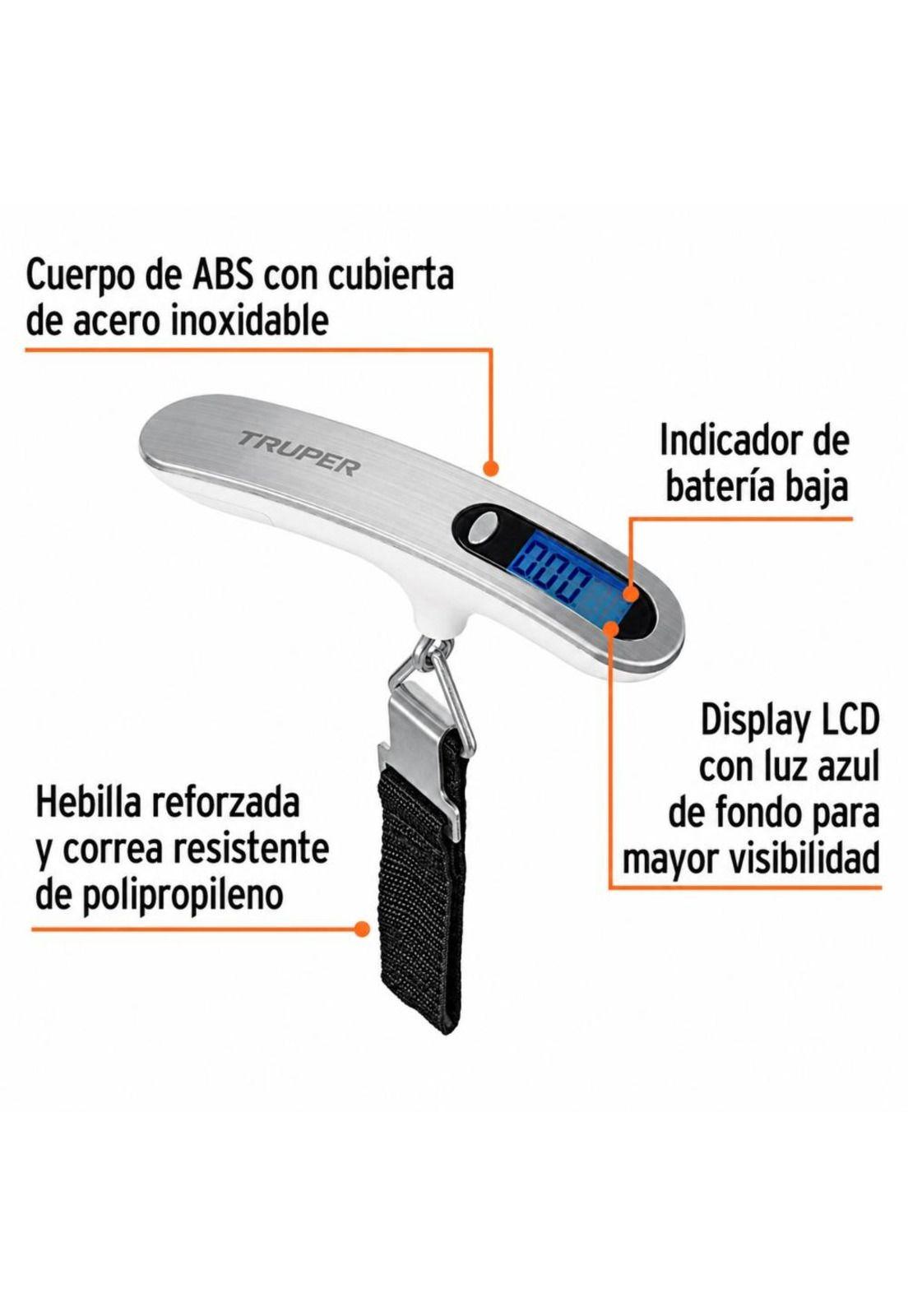 Balanza Digital Truper 50kg LCD  Equipaje Maletas Portátil-1