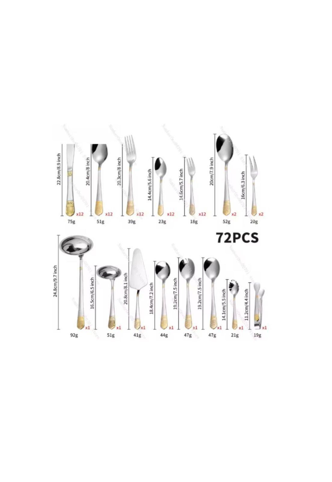 Juego de Cubiertos 72PCS Acero Inox Premium Vintage-3