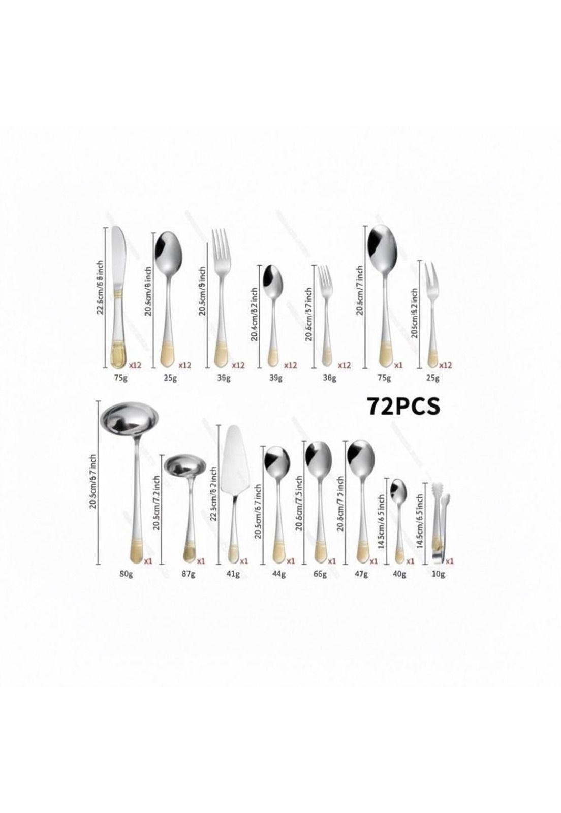 Juego de Cubiertos 72PCS Acero Inox Premium Vintage-7