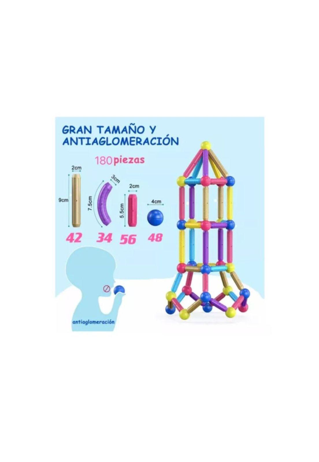 JUEGO DIDACTICO BLOQUES MAGNETICOS CONSTRUCCION 180PCS NIÑOS-5