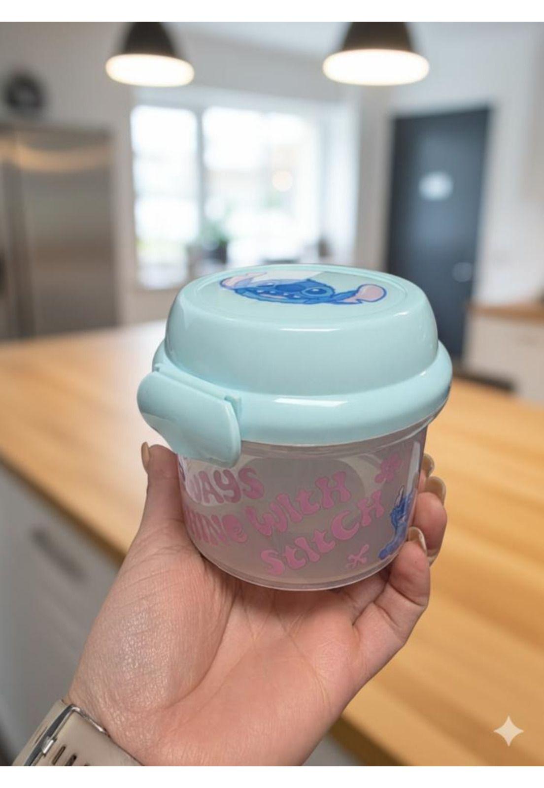 Porta Snack Disney Stitch Infantil Azul 280ml-5