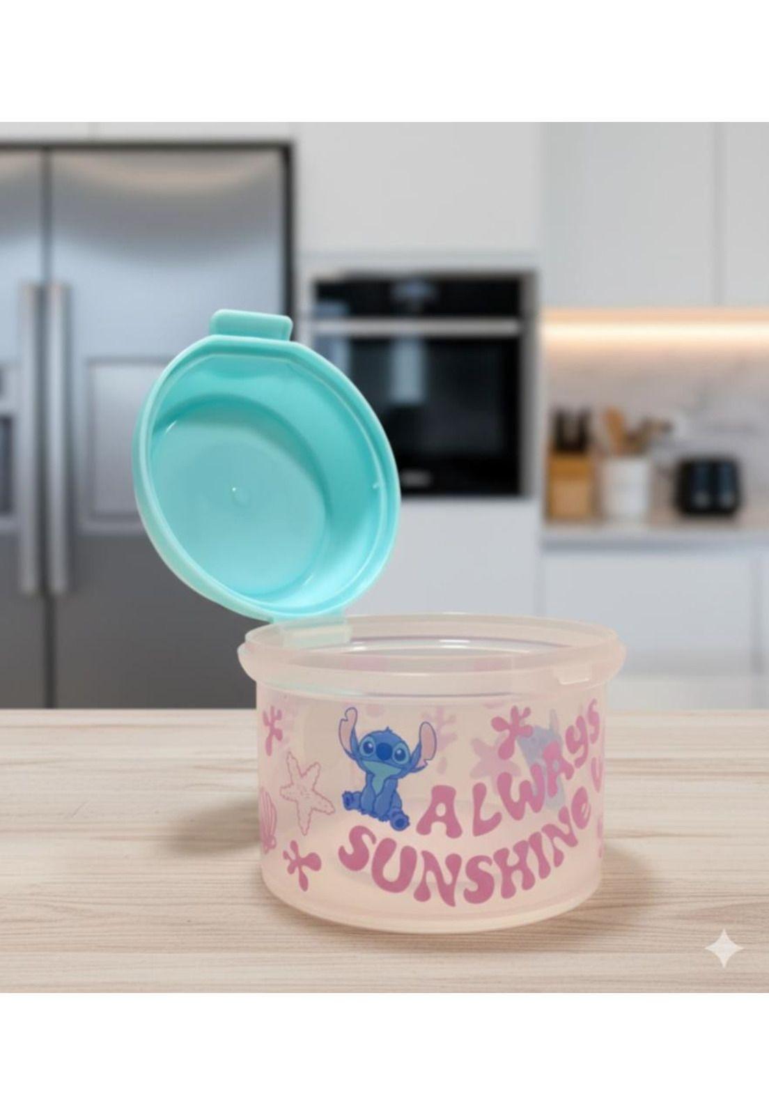 Porta Snack Disney Stitch Infantil Azul 280ml-6