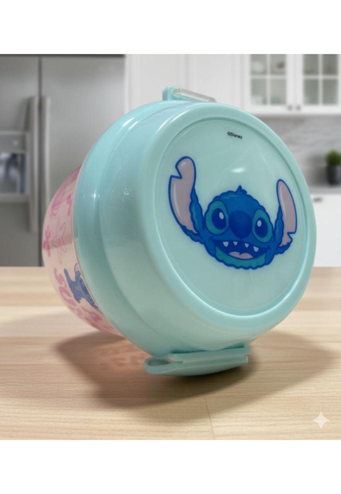 Porta Snack Disney Stitch Infantil Azul 280ml-7