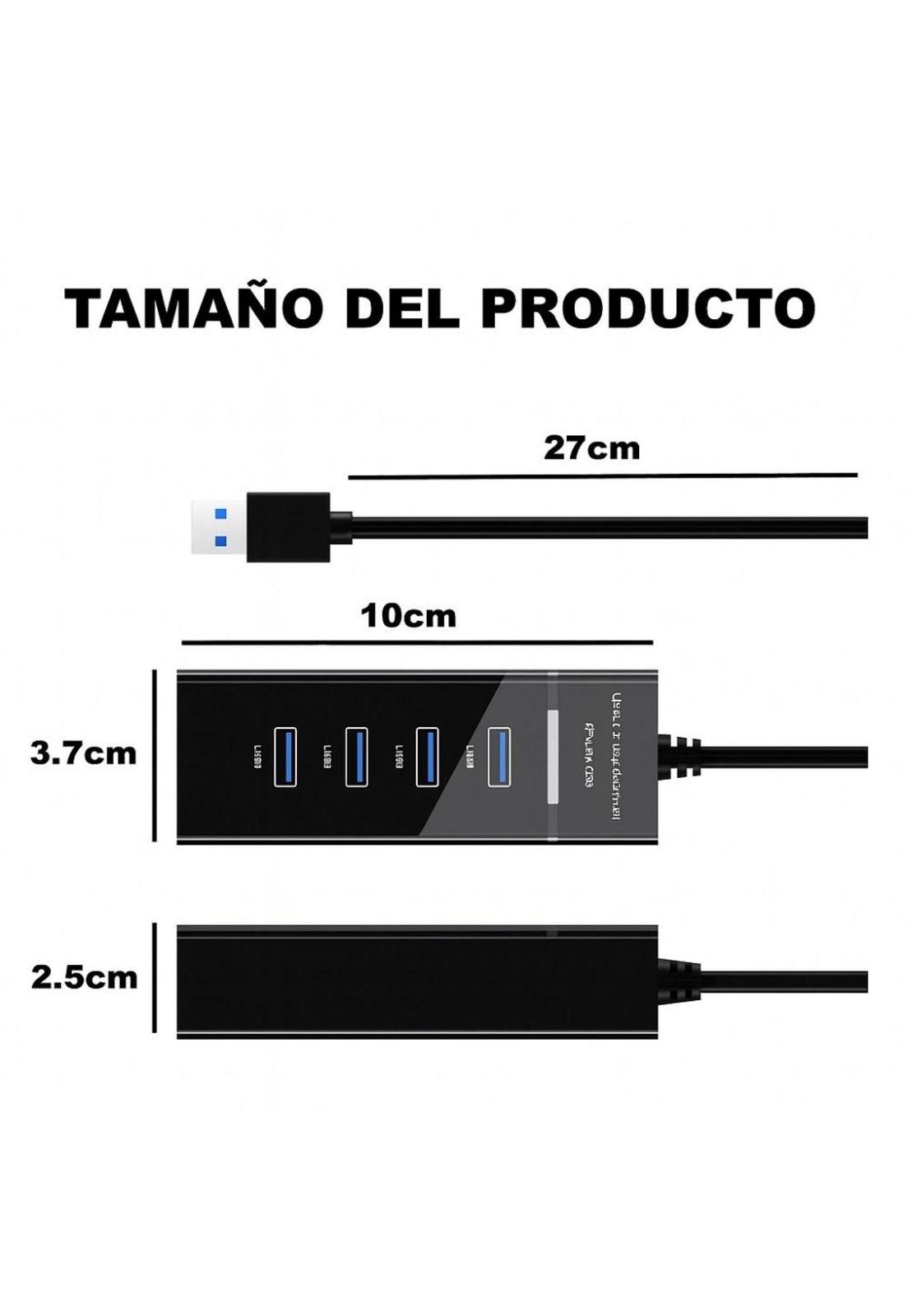 Hub 4 Puertos Multi Usb 3.0 Indicador Luz Led Adaptador-2