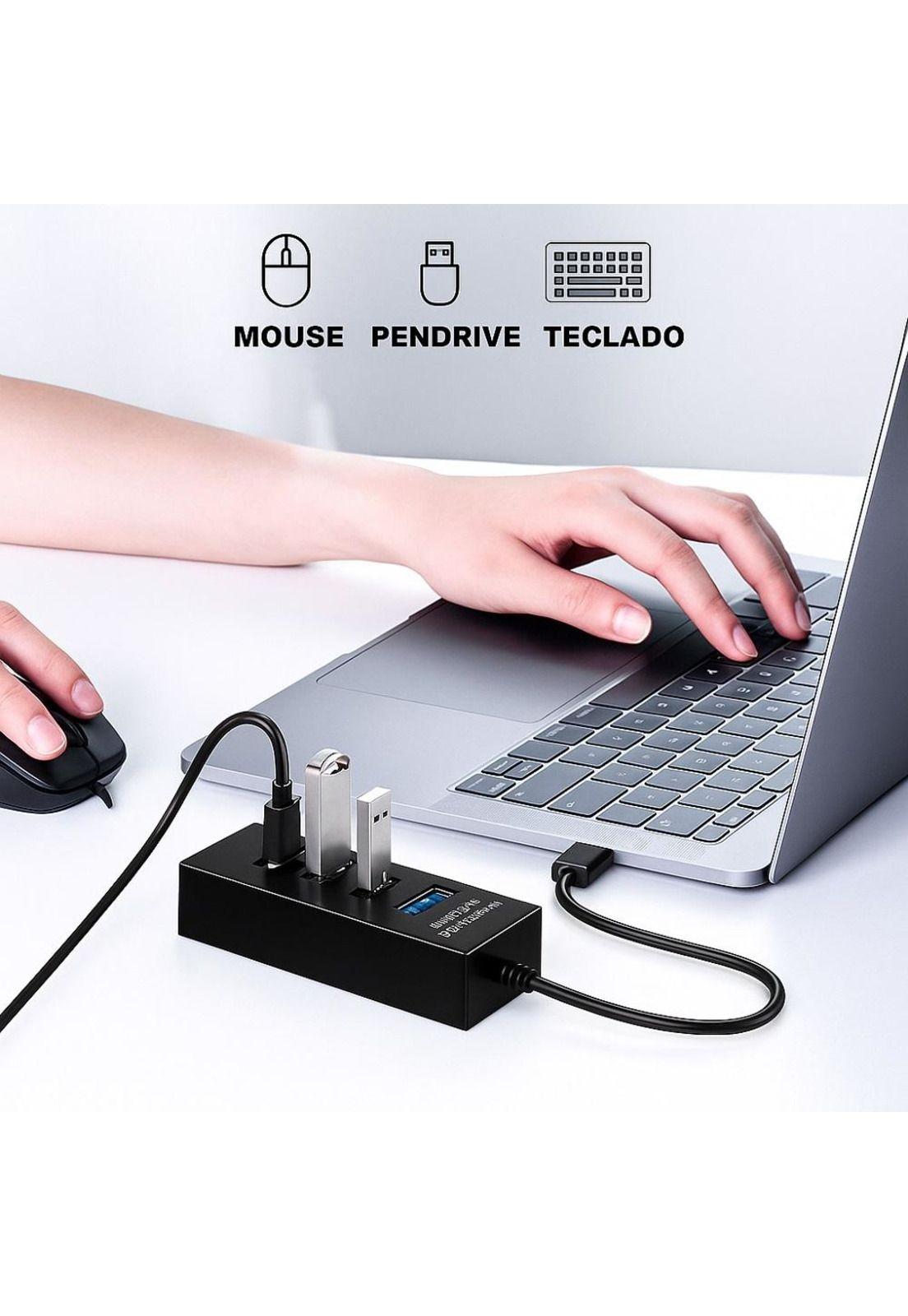 Hub 4 Puertos Multi Usb 3.0 Indicador Luz Led Adaptador-6