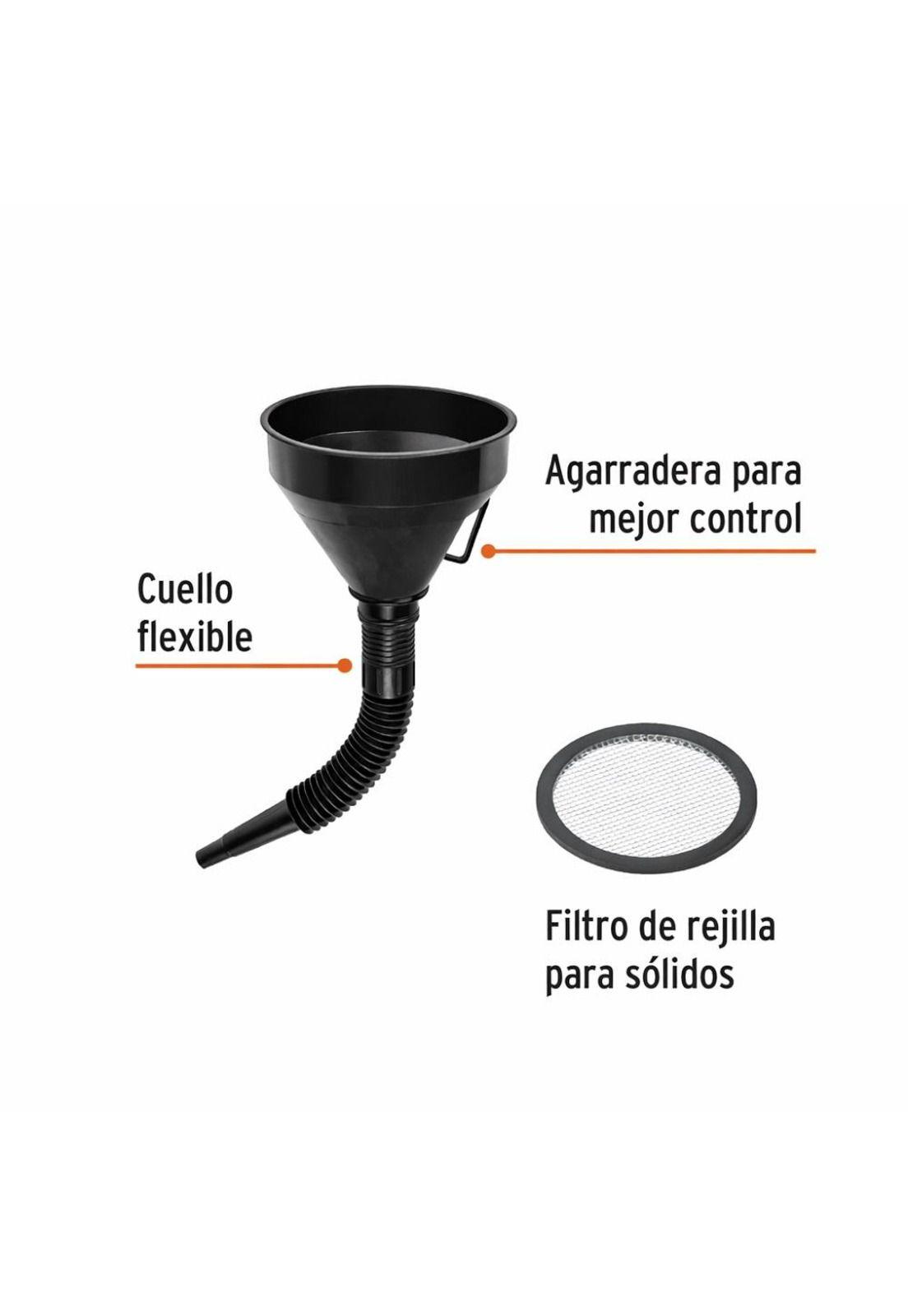 Embudo Plástico Flexible Con Filtro Truper Emb-50-1
