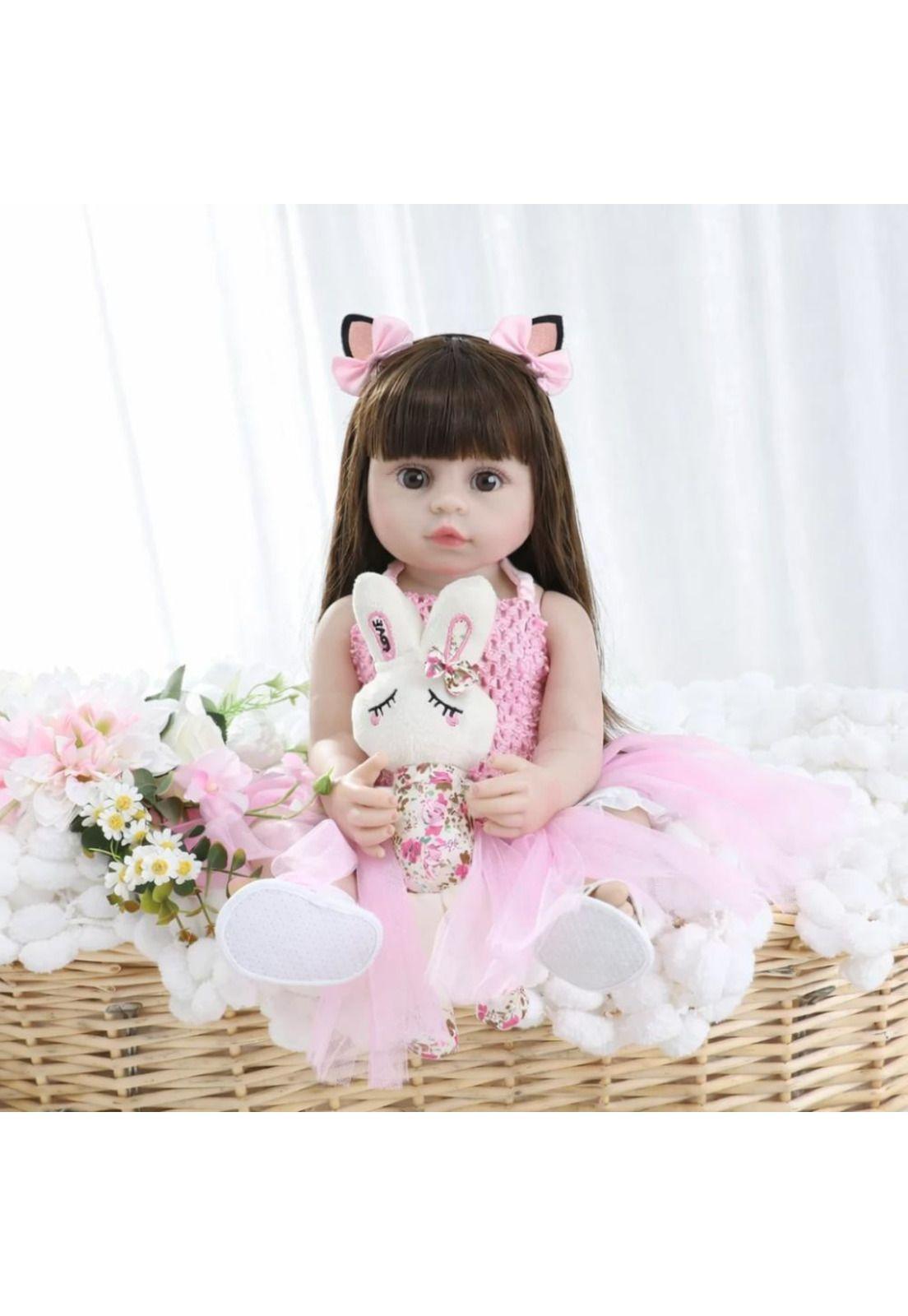 Muñeca Reborn Realista 55cm De Silicona  Con Accesorios-2