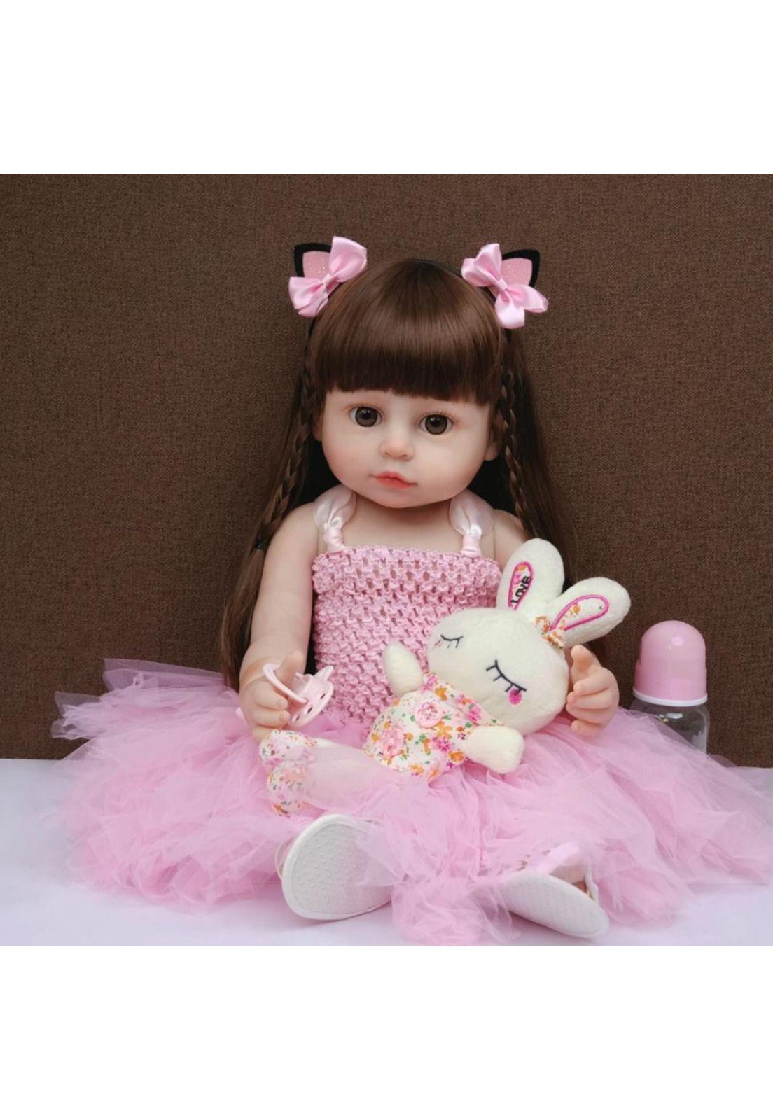 Muñeca Reborn Realista 55cm De Silicona  Con Accesorios-4