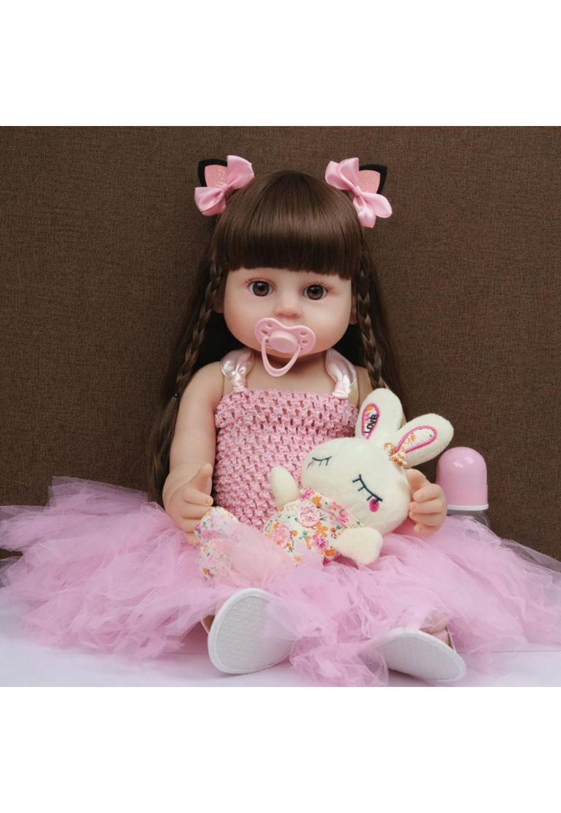 Muñeca Reborn Realista 55cm De Silicona  Con Accesorios-5