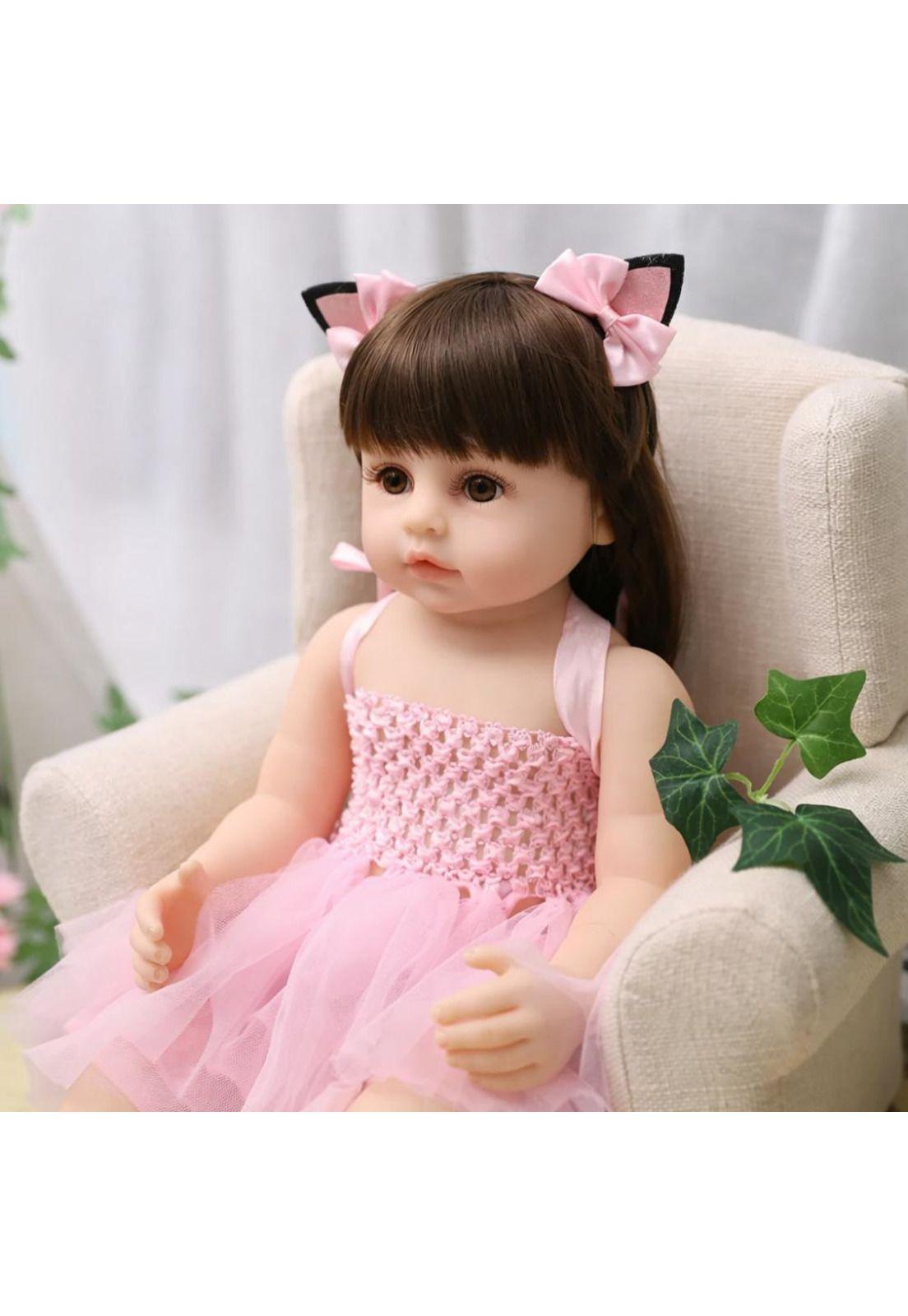 Muñeca Reborn Realista 55cm De Silicona  Con Accesorios-6