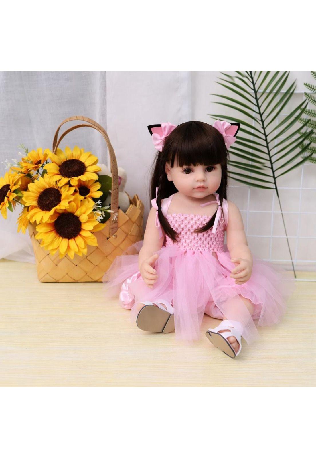 Muñeca Reborn Realista 55cm De Silicona  Con Accesorios-7