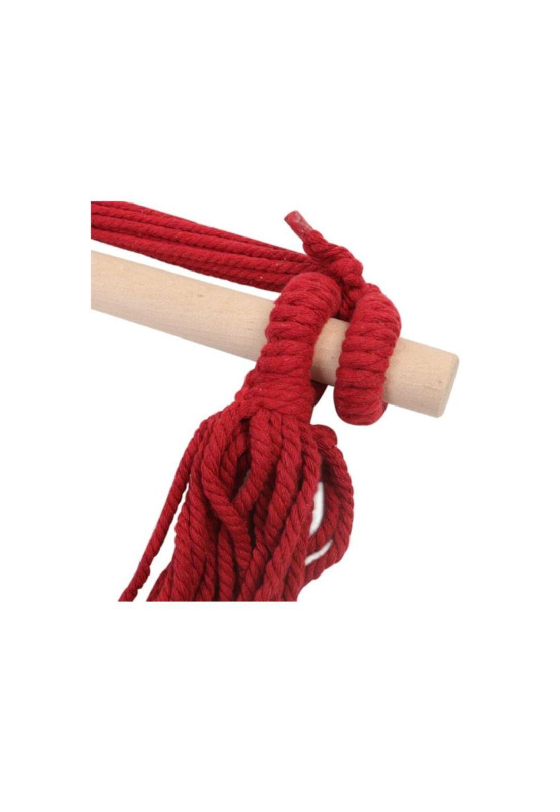 Silla hamaca colgante con cuerda + 2 cojines Columpio Jardín-4