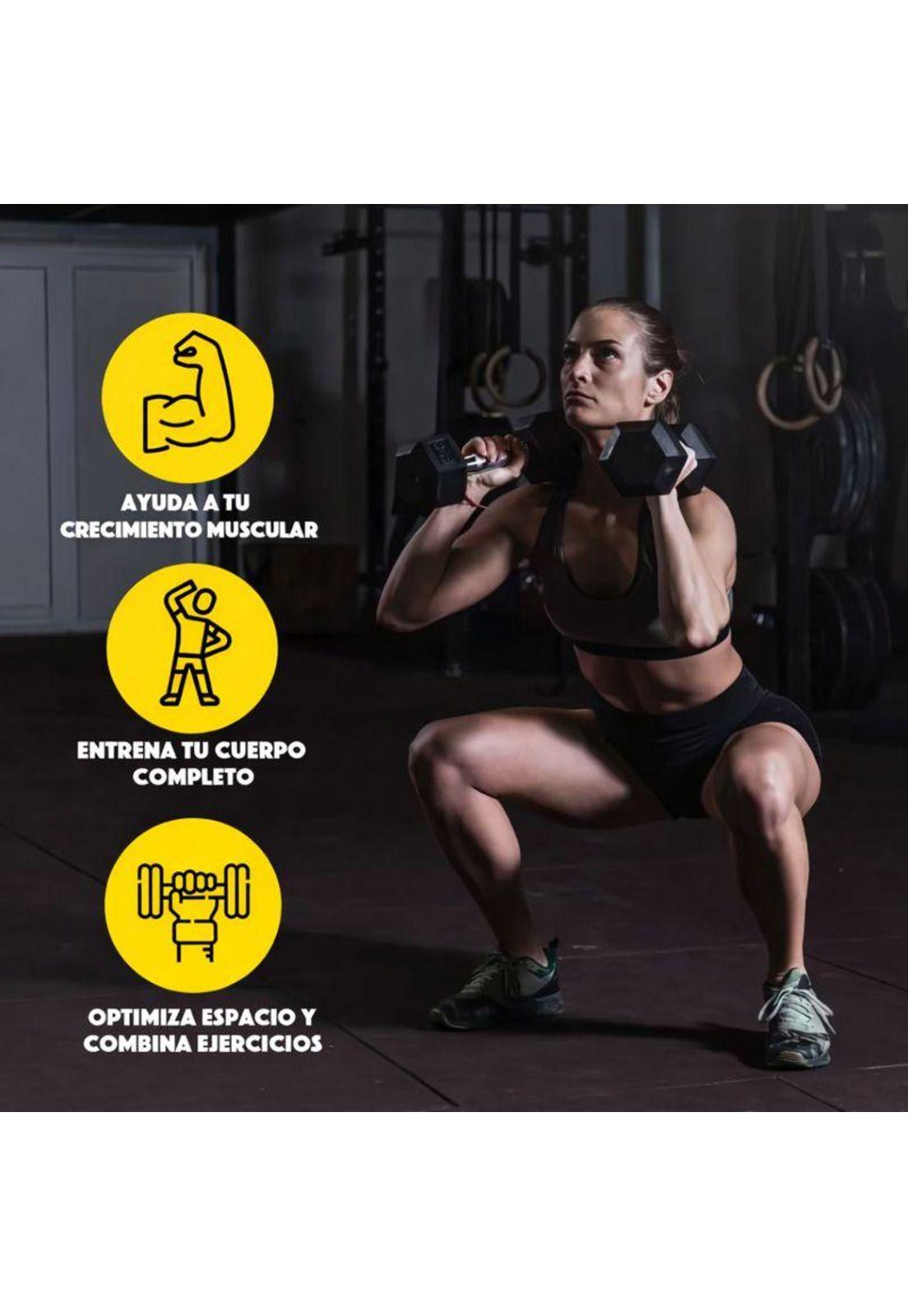 Mancuernas 5kg x2 Hexagonales PVC 10kg Total-6