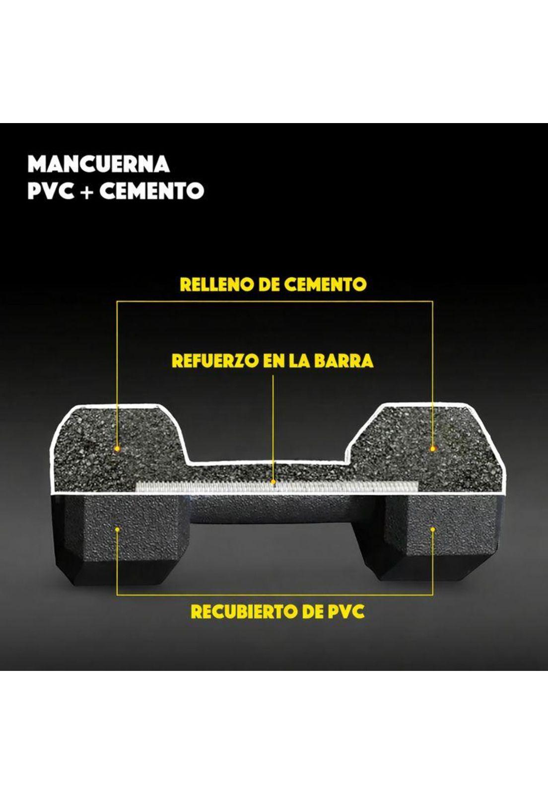 Mancuernas 5kg x2 Hexagonales PVC 10kg Total-8