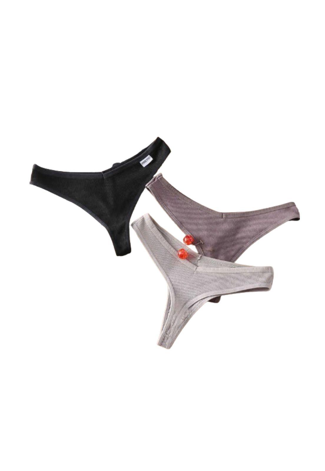 Tanga Colaless Algodon Lenceria Brasileña 3unids-1