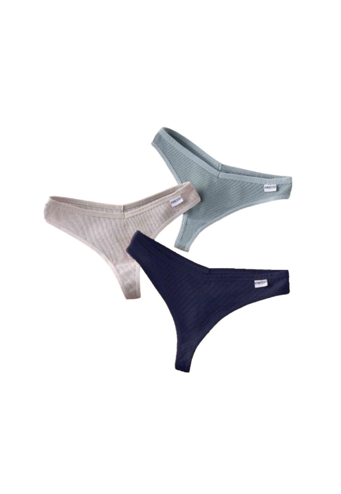 Tanga Colaless Algodon Lenceria Brasileña 3unids-2