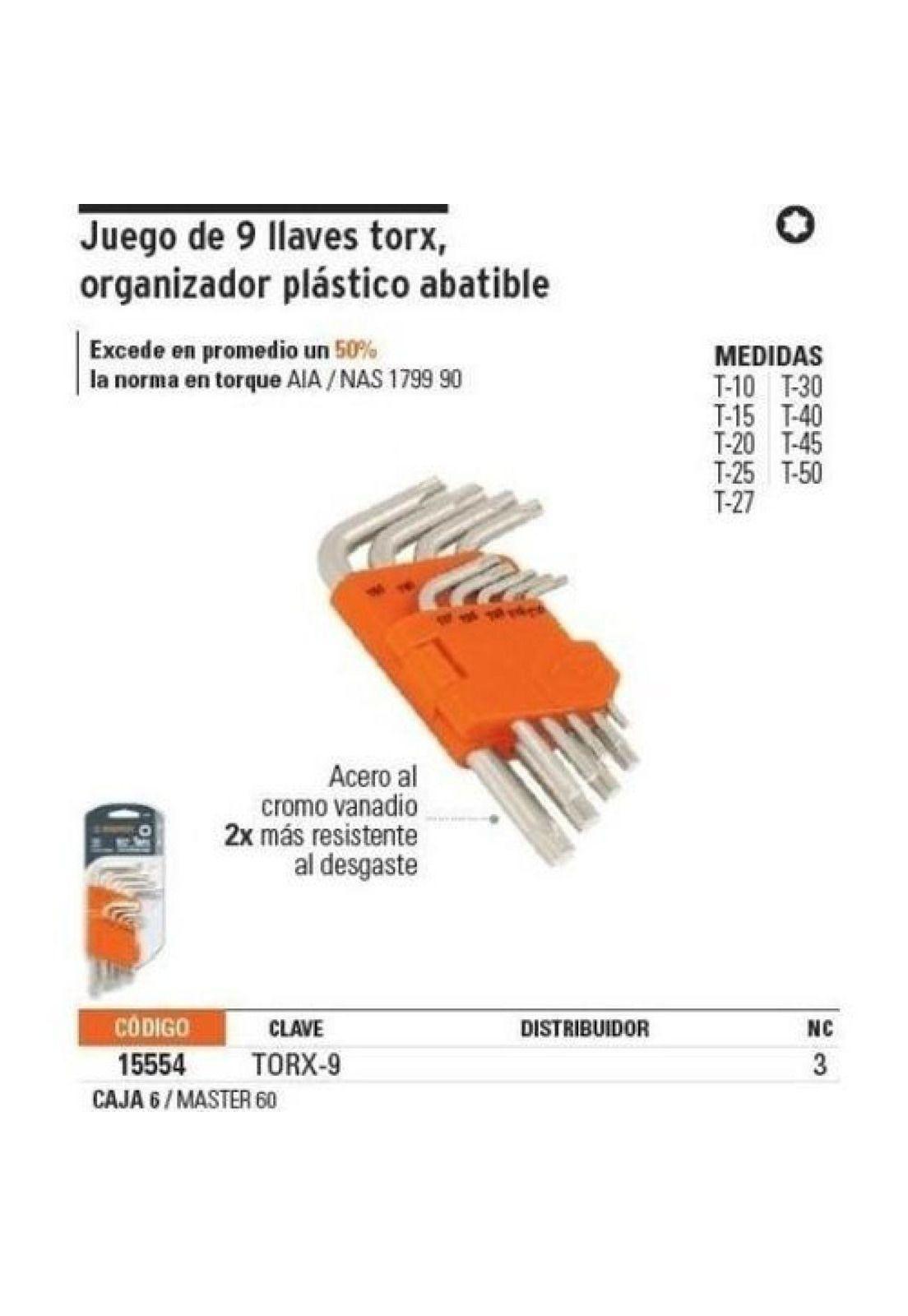 Juego De Llaves Torx 9 Piezas Acero Vanadio Truper Profesion-2