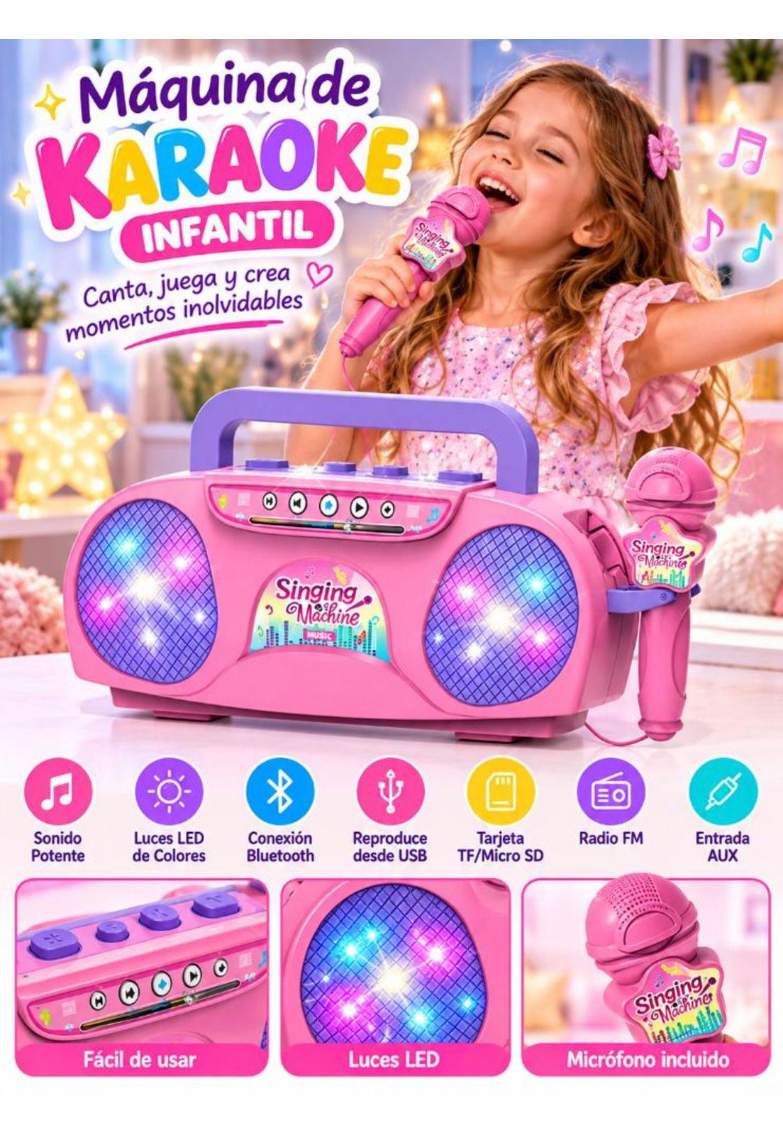 Karaoke Infantil Portátil Con Micrófono Bluetooth-8