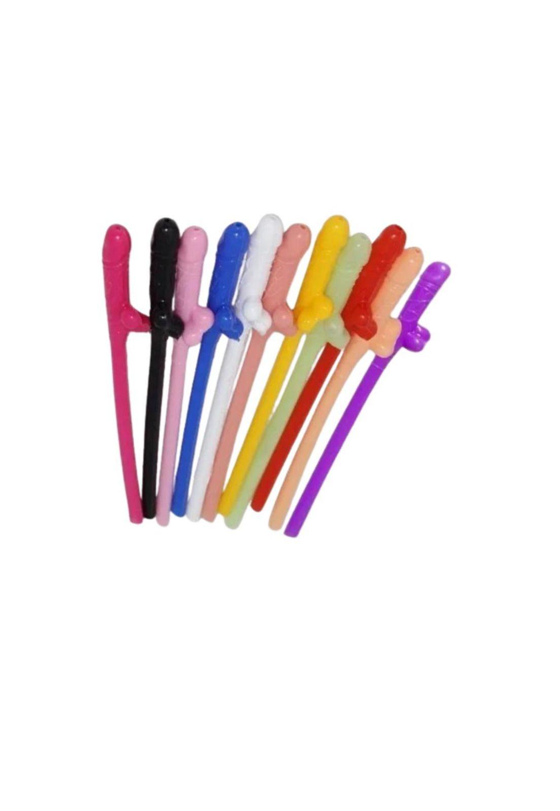 Bombillas , Pitillos , Sorbetes Forma De Pene Set 10 Pzas-2