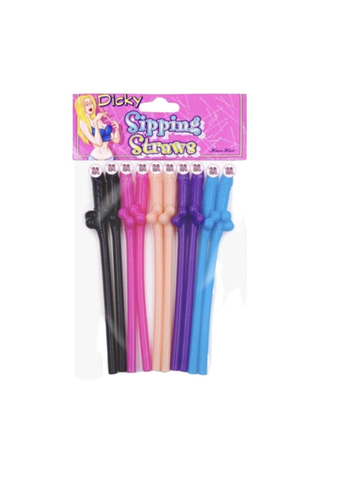 Bombillas , Pitillos , Sorbetes Forma De Pene Set 10 Pzas-3