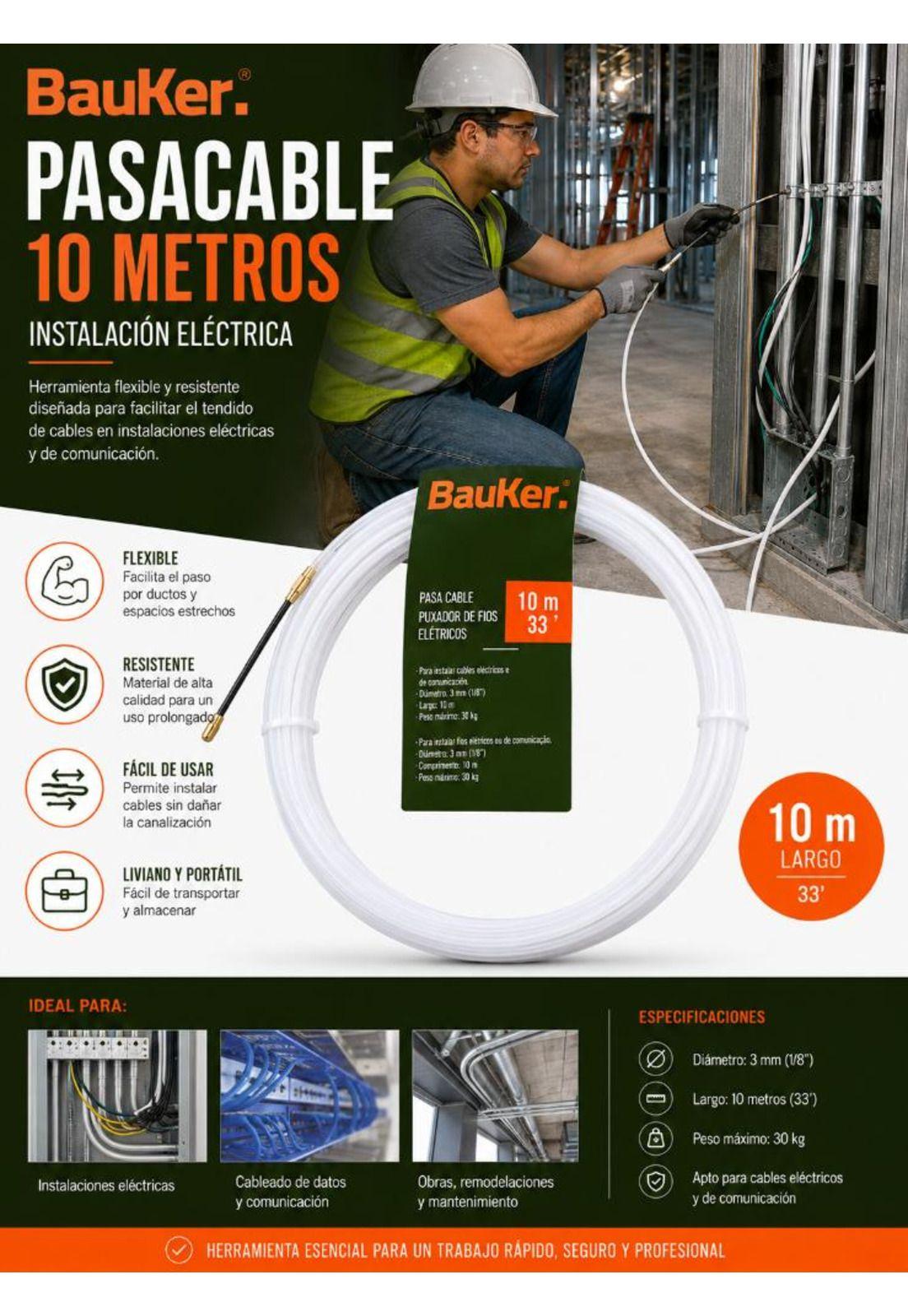Pasacable Eléctrico 10 Metros Para Instalación De Cables-5