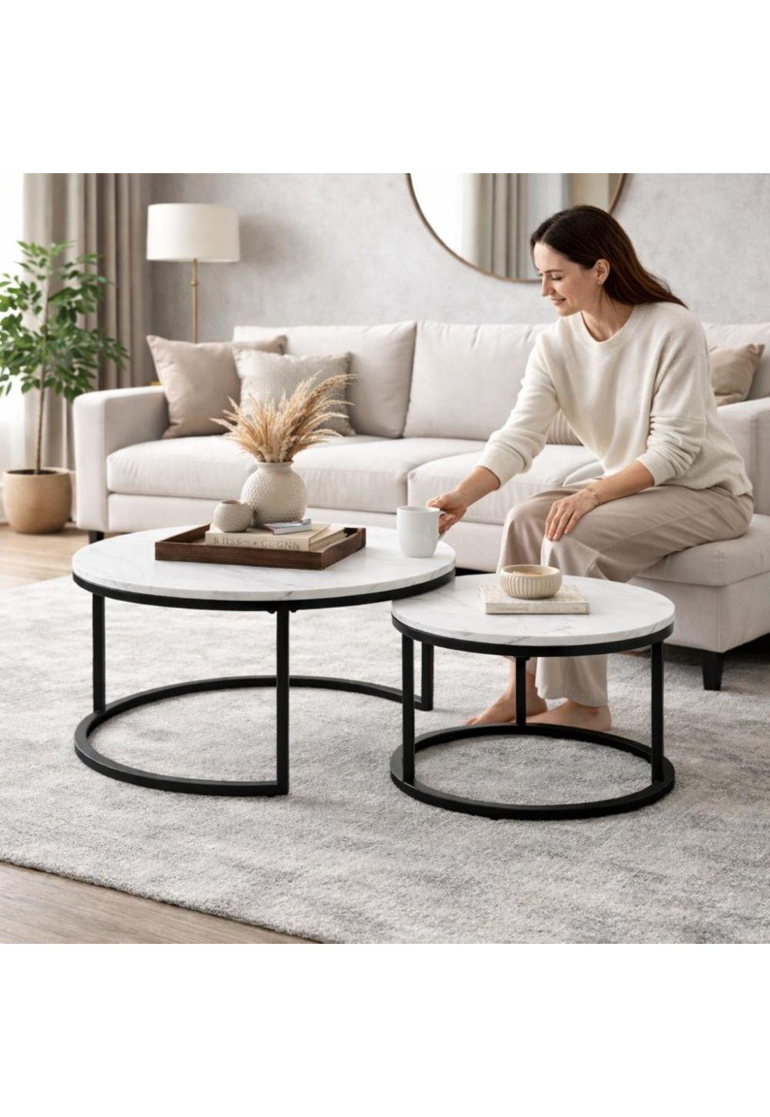 Set 2 Mesas de Centro Nido Diseño Moderno-3