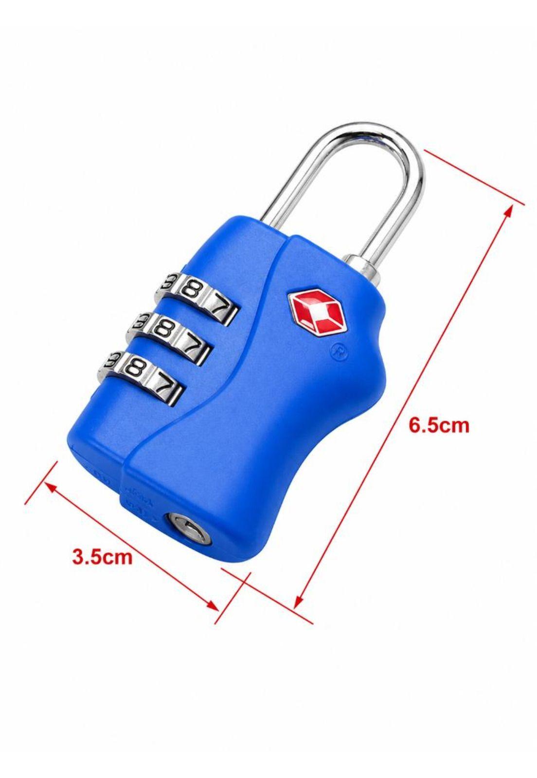 Candado Tsa 33mm Seguridad Maleta Locker LLAVE Y CLAVE Azul-6