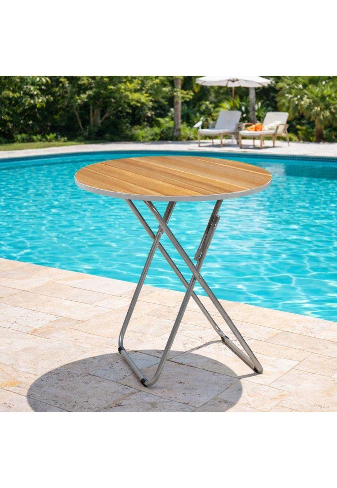 Mesa Plegable Redonda Ideal Hogar y Exterior-2